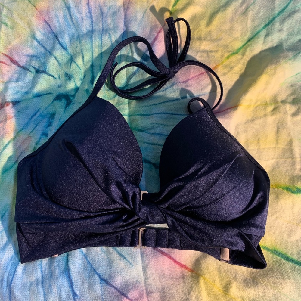 Blue Underwire Bikini Top